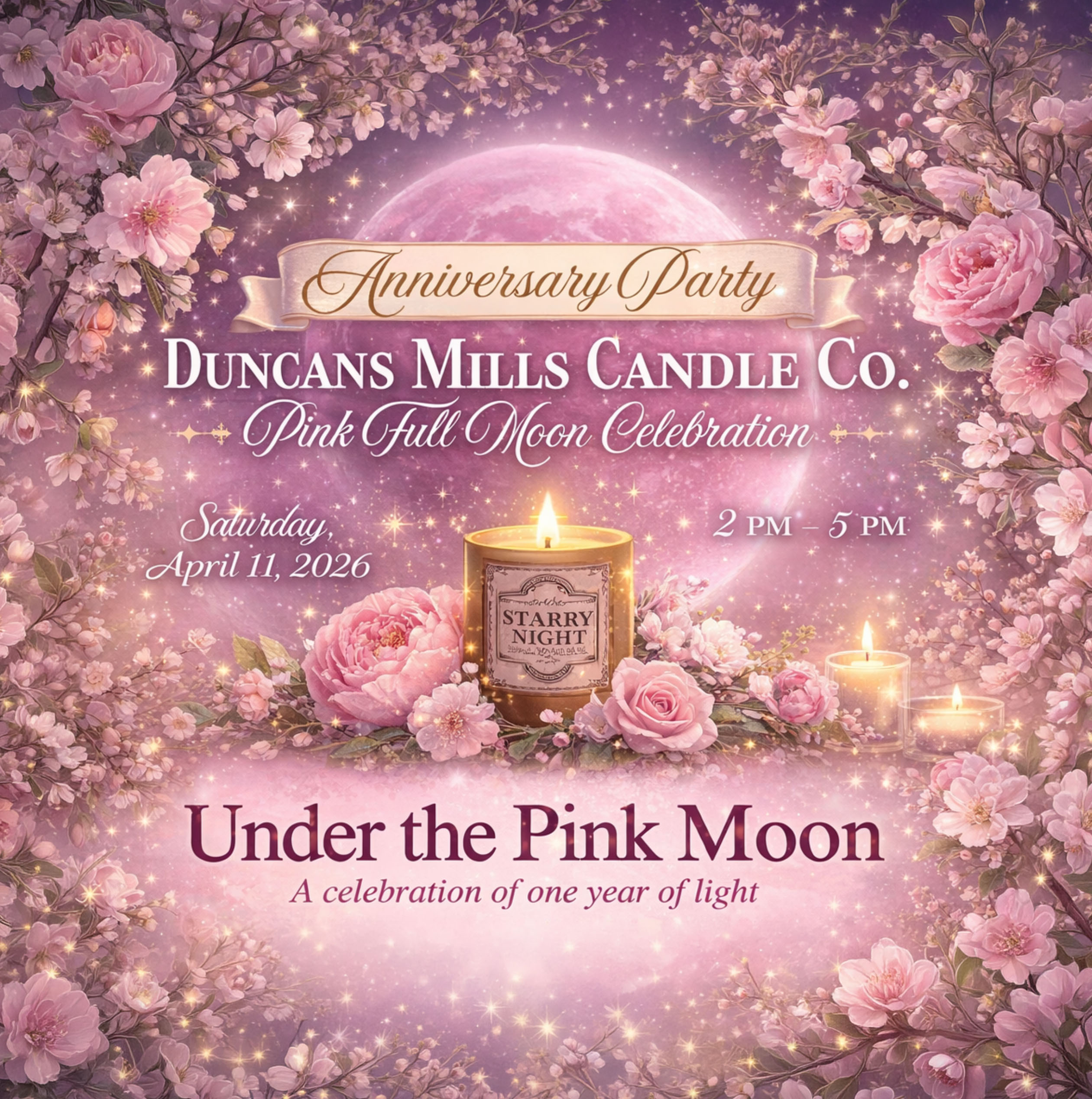 Under the Pink Moon Anniversary Celebration Party